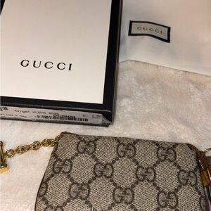 Gucci Brown Monogram Key Pouch